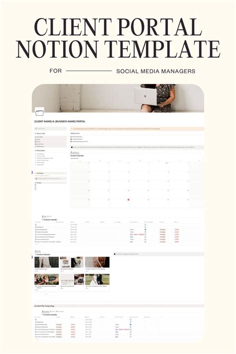 Client Portal Notion Template For Virtual Assistants Social Media