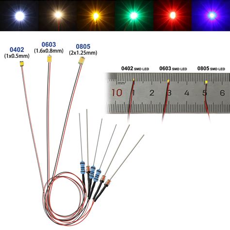 Pcs Pre Wired Cm Wire Smd Led Lights Resistor