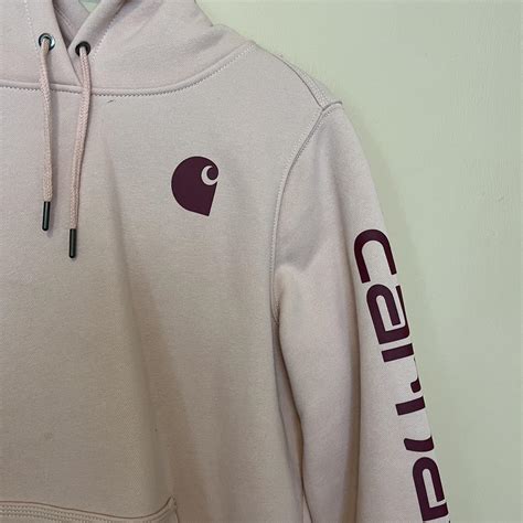 Carhartt Light Pink Hoodie Size Medium Worn Once Depop
