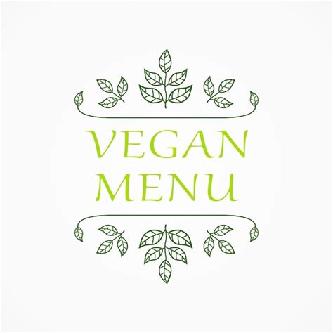 Premium Vector Vegan Menu Restaurant Label