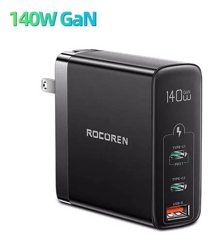 140w Gan Cargador Rocoren Tipo C Carga Rápido Para Macbook Cuotas sin