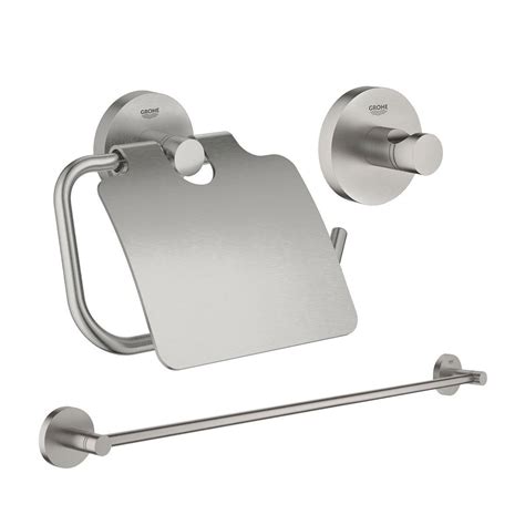 Grohe Essentials Set D Accessoires Toilettes En 3 Parties Avec Porte