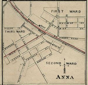 Anna Illinois Union County IL 1876 Map Genealogy | eBay