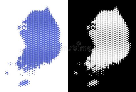 Dotted Halftone South Korea Map Stock Vector Illustration Of Nation