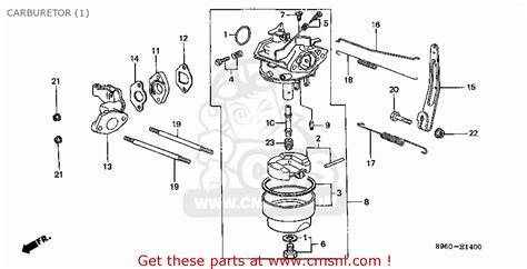 Honda GV100 GS 1089601 CARBURETOR 1 Buy CARBURETOR 1 Spares Online