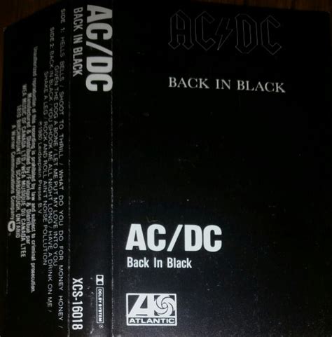AC/DC – Back In Black (Cassette) - Discogs