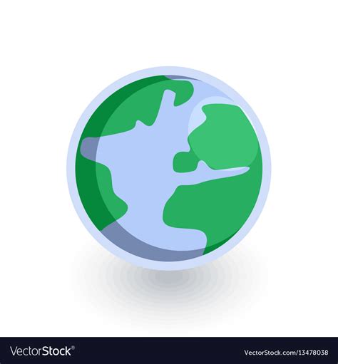 Earth Planet Isometric Flat Icon 3d Royalty Free Vector