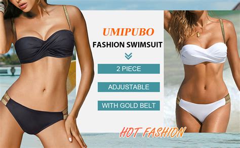 Umipubo Swimsuits For Women Push Up Padded Bikini Sets Low Waisted Swimwear Two Piece Bathing