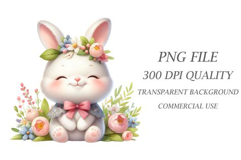 Watercolor Spring Bunny Clipart Set By Pacific Store TheHungryJPEG