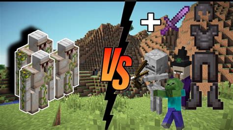 Full Enchanted Netherite Armor Sward Mob Vs Golems Youtube
