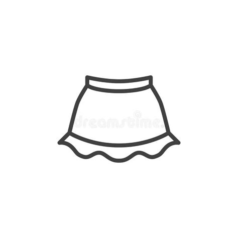 Skirt Line And Glyph Icon Lady Clothes Vector Illustration Isolated On White Female Fashion