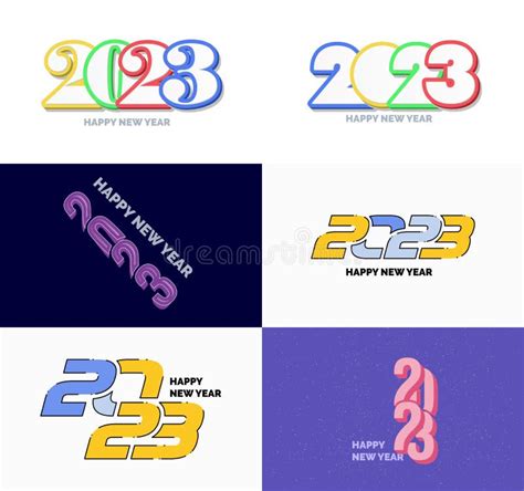 Big Set Of 2023 Happy New Year Logo Text Design 2023 Number Design