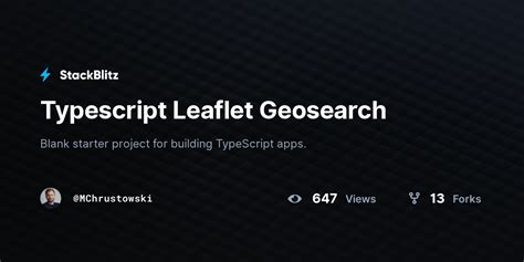 Typescript Leaflet Geosearch Stackblitz