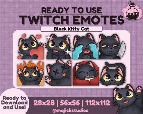 Cute Cat Emotes Twitch Emotes Etsy Norway