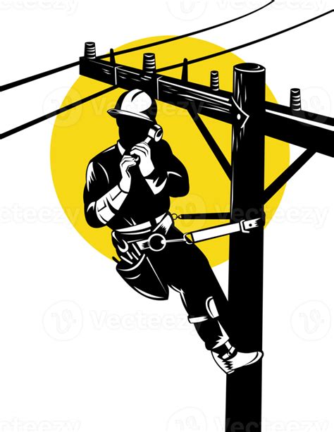 Power Lineman On Phone 14030892 Png