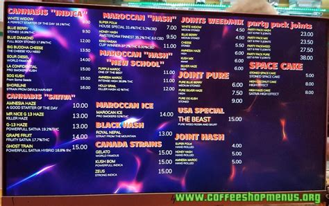 Coffeeshop Menu 2019 Amsterdam Smoke & Sleep | Coffee shop, Dam square ...