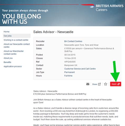 British Airways Career Guide British Airways Application