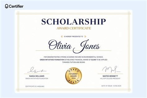 15 Free Scholarship Certificate Templates to Download