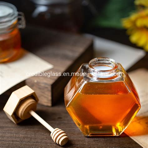 High Quality Ml Hexagon Glass Jar Customer Made Glass Honey Jar