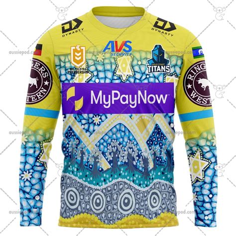 NRL Gold Coast Titans Custom Name Number 2023 Indigenous Jersey Sweatshirt