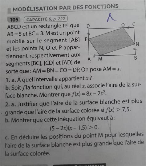 Bonjour Je N Ai Pas R Ussi Faire Cet Exercice En Math Niveau Seconde