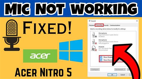 Acer Nitro Microphone Not Working New Method Youtube