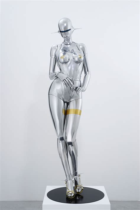 Hajime Sorayama Sexy Standing Robot Lady Stainless Steel Mirror Modern