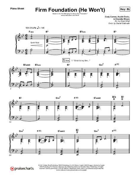 Firm Foundation He Won T Live Sheet Music Pdf The Belonging Co