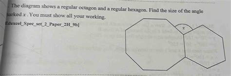 Solved The Diagram Shows A Regular Octagon And A Regular Hexagon Find