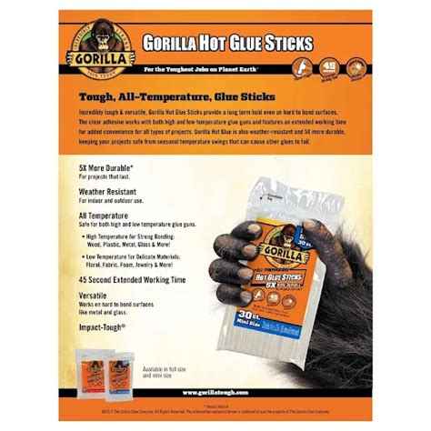 Gorilla 4 Mini Hot Glue Sticks