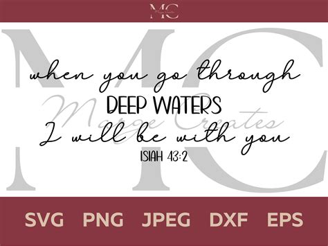 When You Go Through Deep Waters Svg Graphic By Marge Creates · Creative