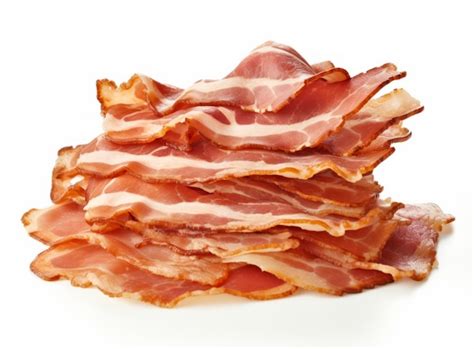 Premium Photo Slices Of Smoked Bacon Isolated On White Background