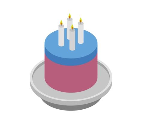 Premium Vector Isometric Cake