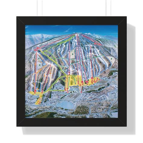 Mt Snow Vermont Trail Map Ski Resort Home Decor Framed Poster - Etsy