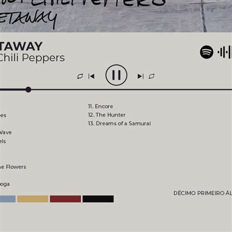 Quadro Moldura Spotify Red Hot Chili Peppers The Getaway Elo