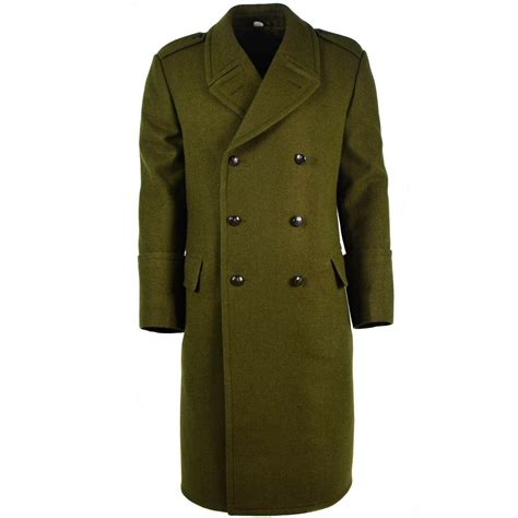 Genuine Polish Army Wool Overcoat Olive Od Khaki Military Officer Heavy