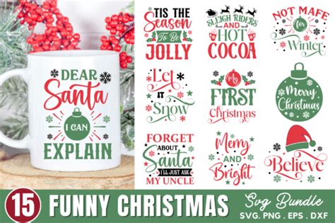 Funny Christmas Quotes Svg Bundle Graphic By Craftsvg · Creative Fabrica