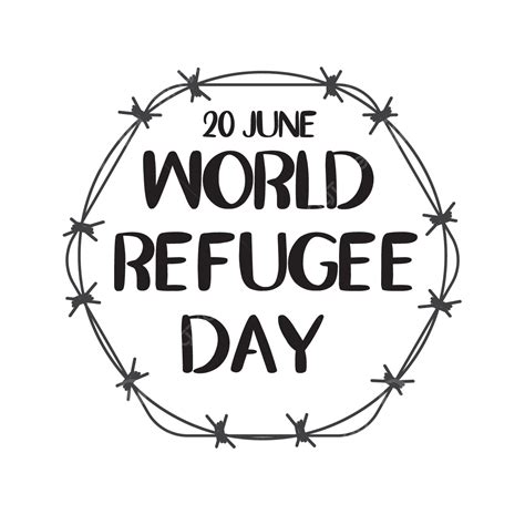 Día Mundial De Refugiados En 20 De Junio Con Color Negro De Texto Png