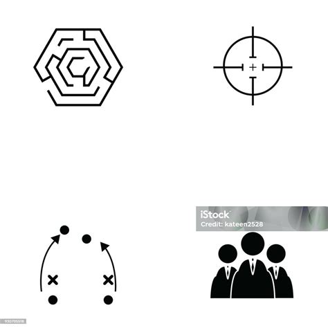 Strategy Icon Set Stock Illustration Download Image Now Adult Advertisement Binoculars