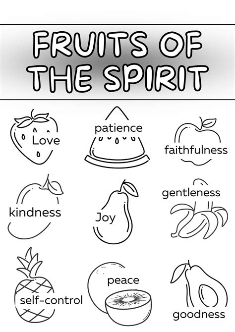 Fruit Of The Spirit Coloring Pages Printables Lift Your Name