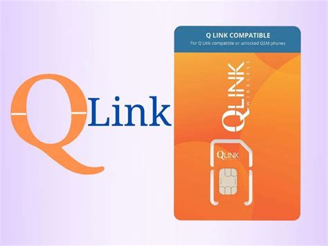 The Q Link Card Is Next To An Orange And Purple Background