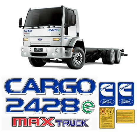 Adesivo Ford Cargo 2428e Max Truck Emblema Caminhão Kit64