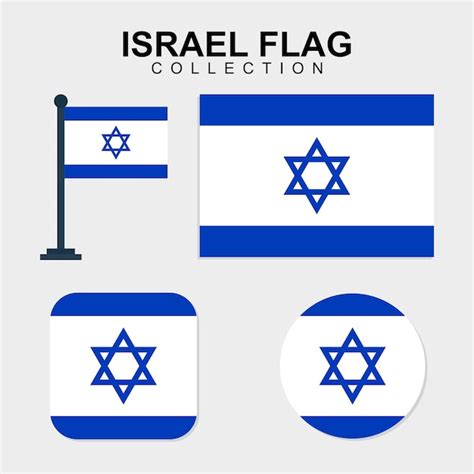 Ilustración de la bandera nacional de Israel Vector Premium