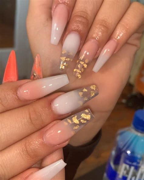 Ombre Nails With Gold Flakes A Sparkly Tutorial For The Fshn