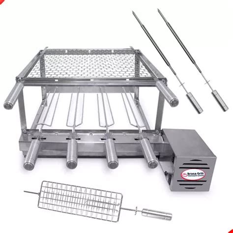 Asador El Ctrico Brasa Grill Grill Inox Combo Completo Grelha Moeda