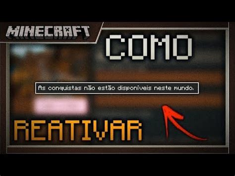 Como REATIVAR as CONQUISTAS após TER ATIVADO OS CHEATS Minecraft