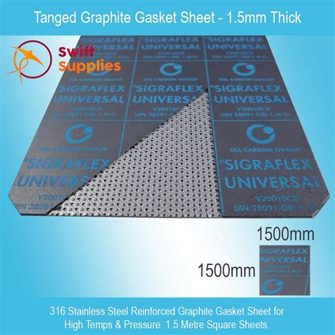 Sigraflex Universal Tanged Graphite Gasket Sheet 1500mm Square Sheets