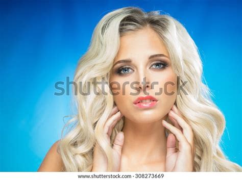 Sexy Blonde Long Curly Hair On Stock Photo 308273669 Shutterstock