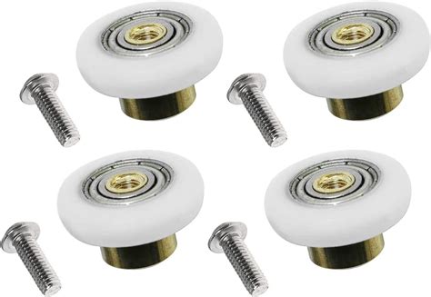 Yuanqian Set Of 4pcs 19mm Shower Door Rollers Runners Wheels Replacement Part Bathroom Glass