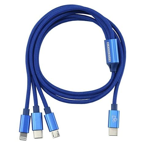 BAUHAUS USB kabel za punjenje Plave boje 1 m USB C utikač USB mikro